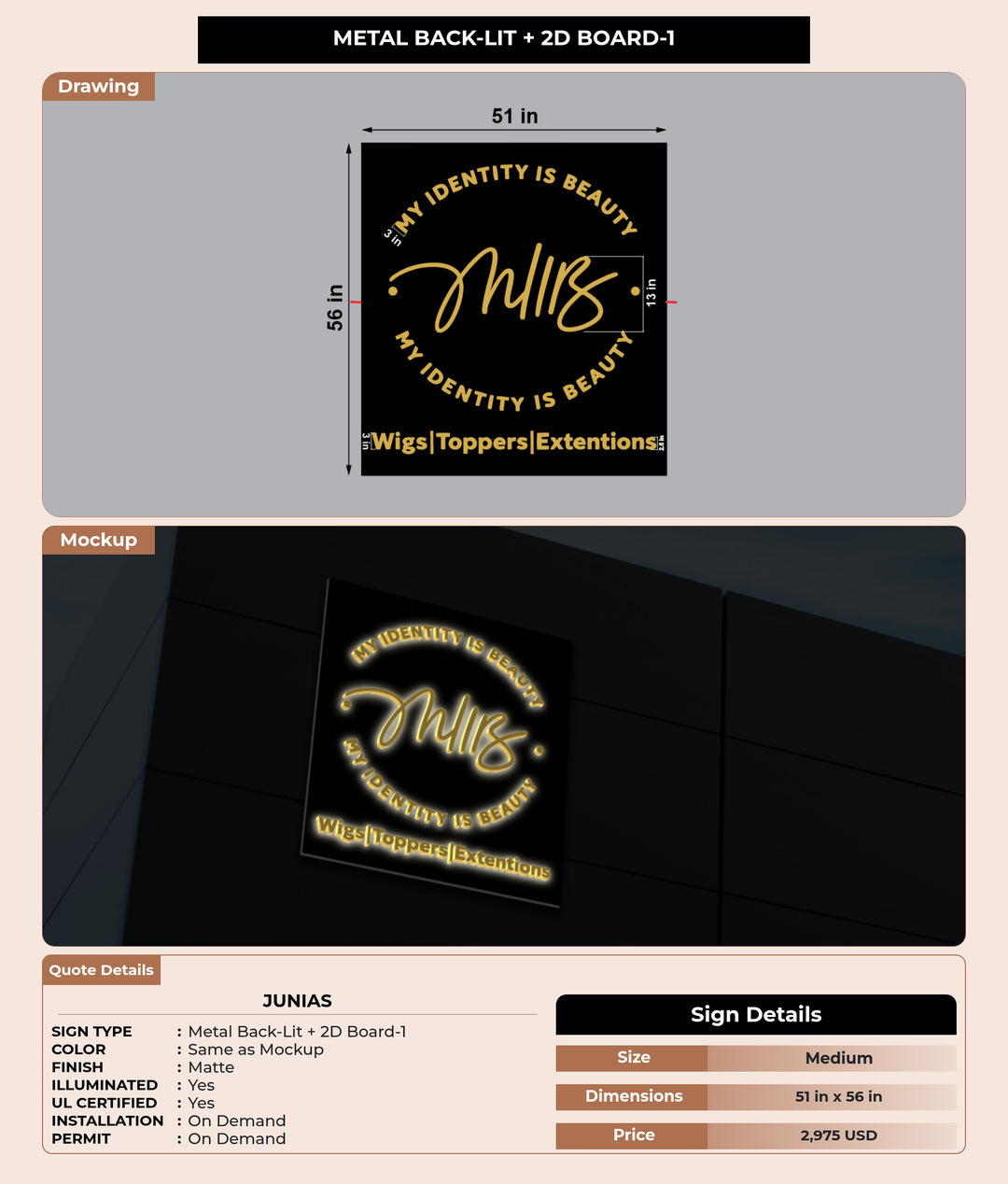 CUSTOM MOCKUP SIGN FOR Junias