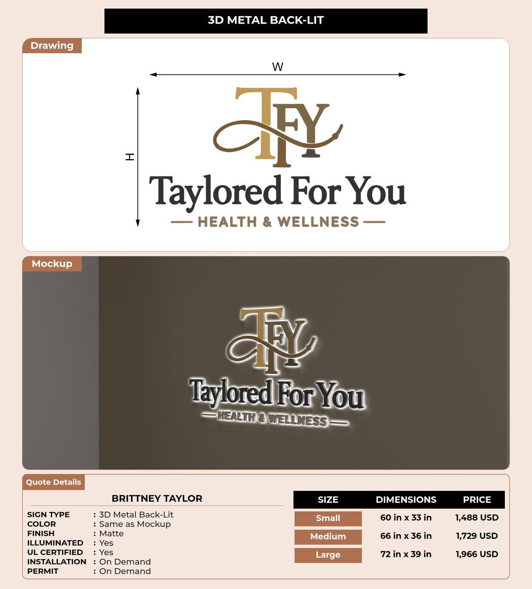 CUSTOM MOCKUP SIGN FOR Brittney Taylor