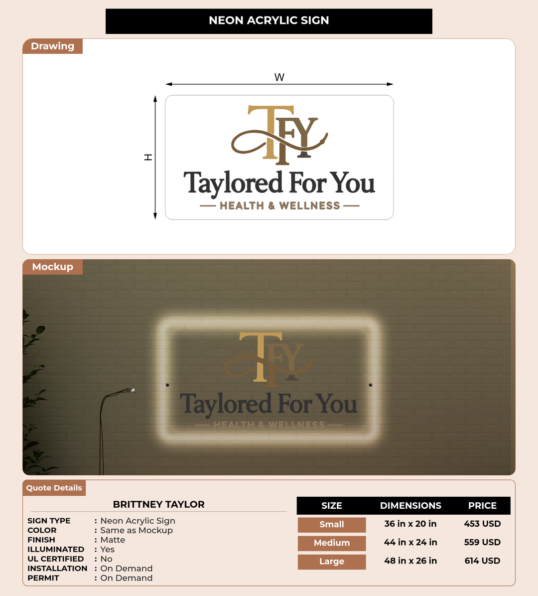 CUSTOM MOCKUP SIGN FOR Brittney Taylor