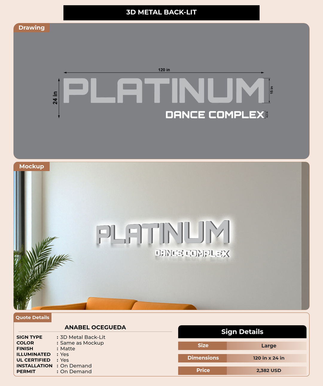 CUSTOM MOCKUP SIGN FOR Anabel Ocegueda