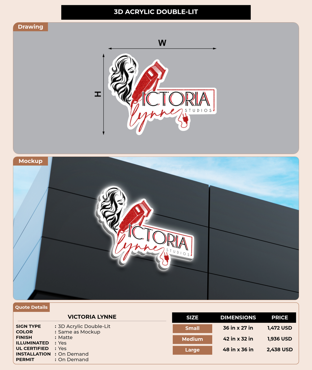 CUSTOM MOCKUP SIGN FOR Victoria Lynne