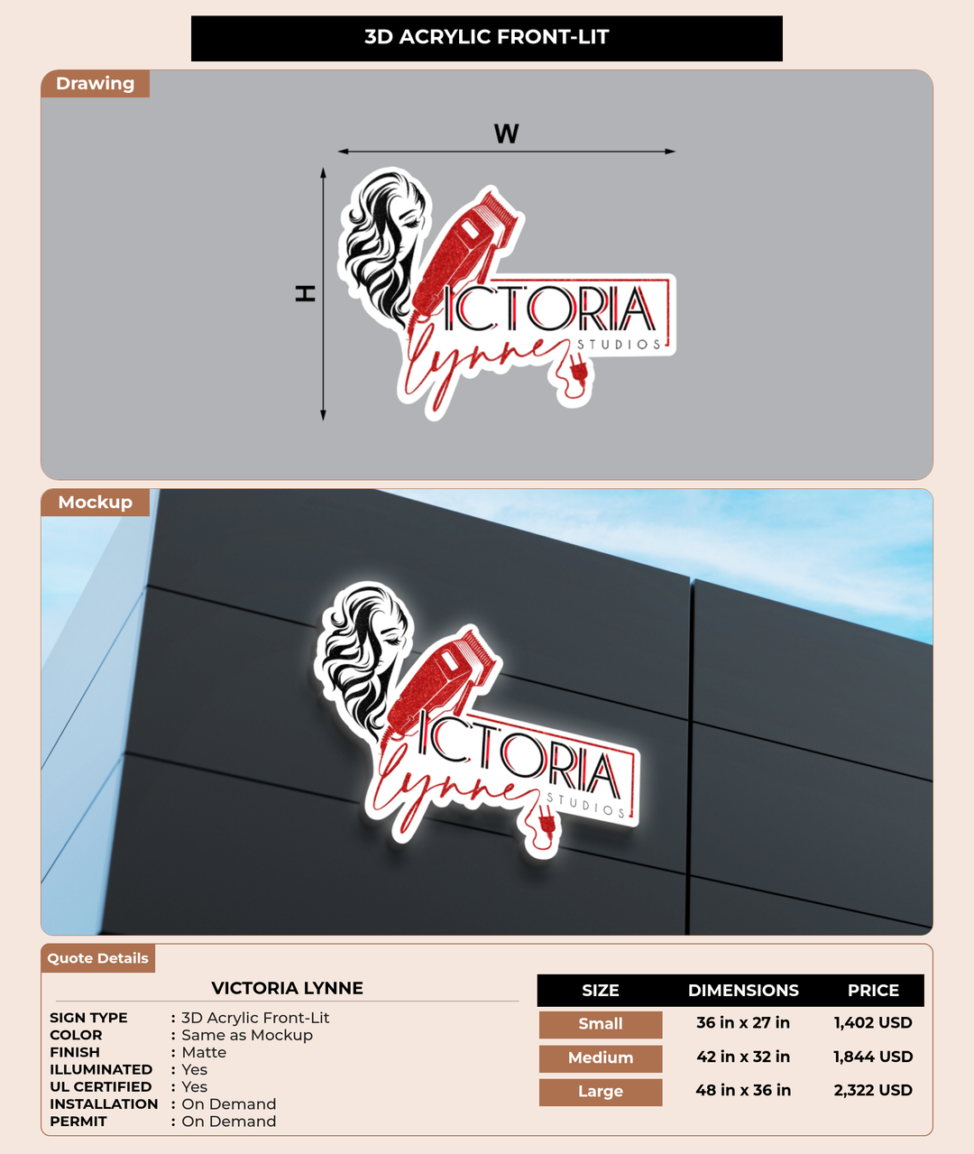 CUSTOM MOCKUP SIGN FOR Victoria Lynne