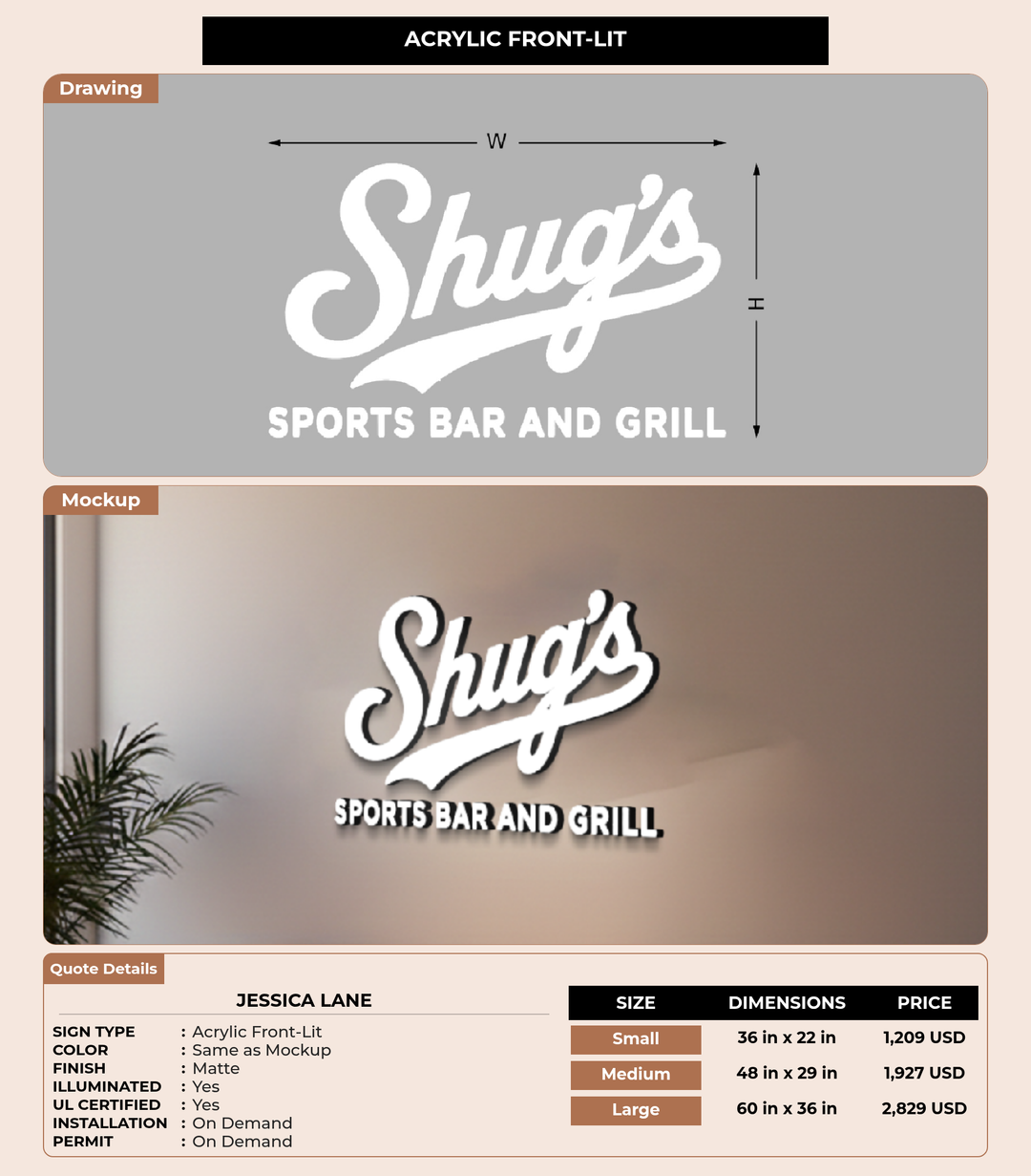 CUSTOM MOCKUP SIGN FOR Jessica Lane