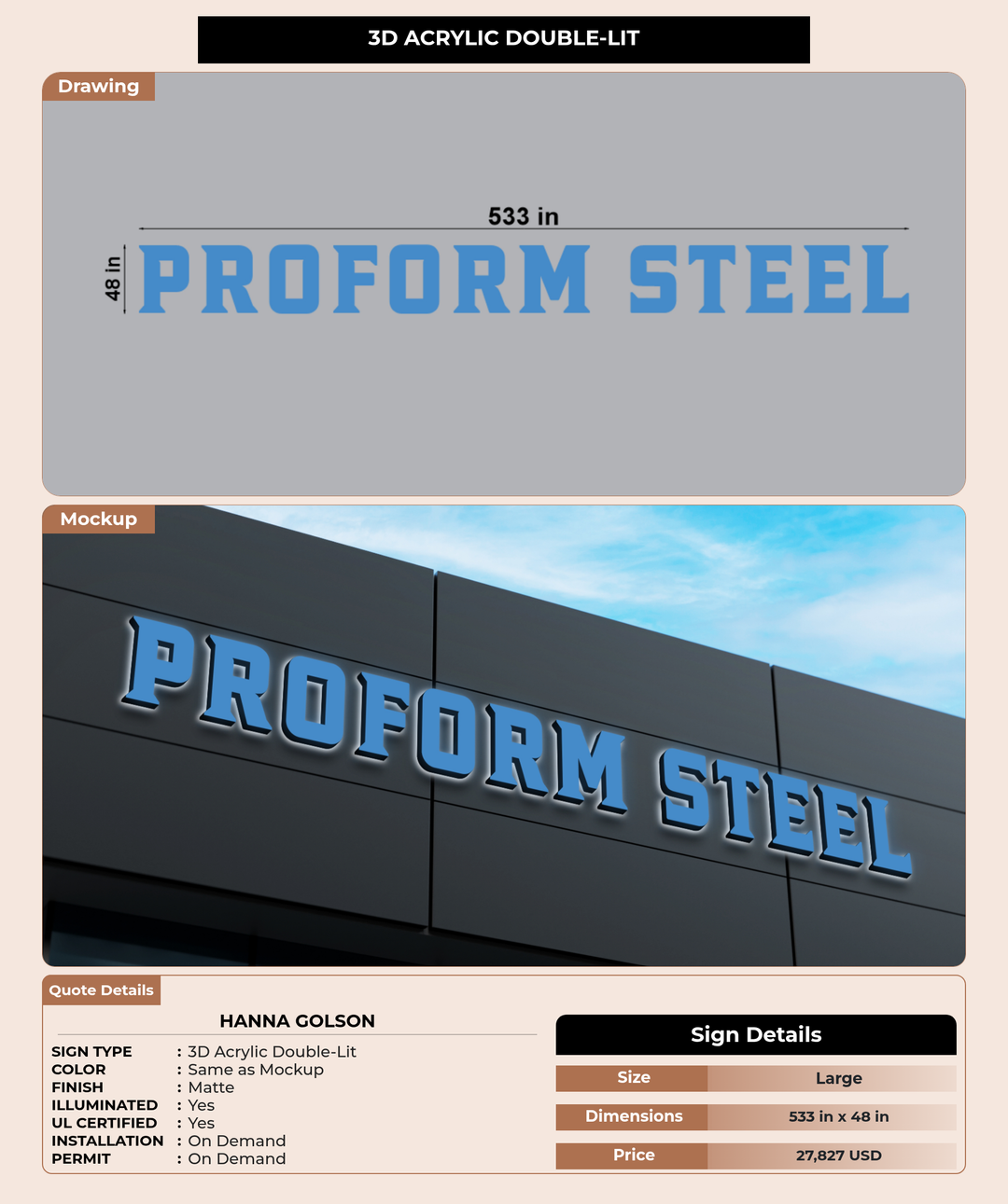 CUSTOM MOCKUP SIGN FOR Hanna Golson