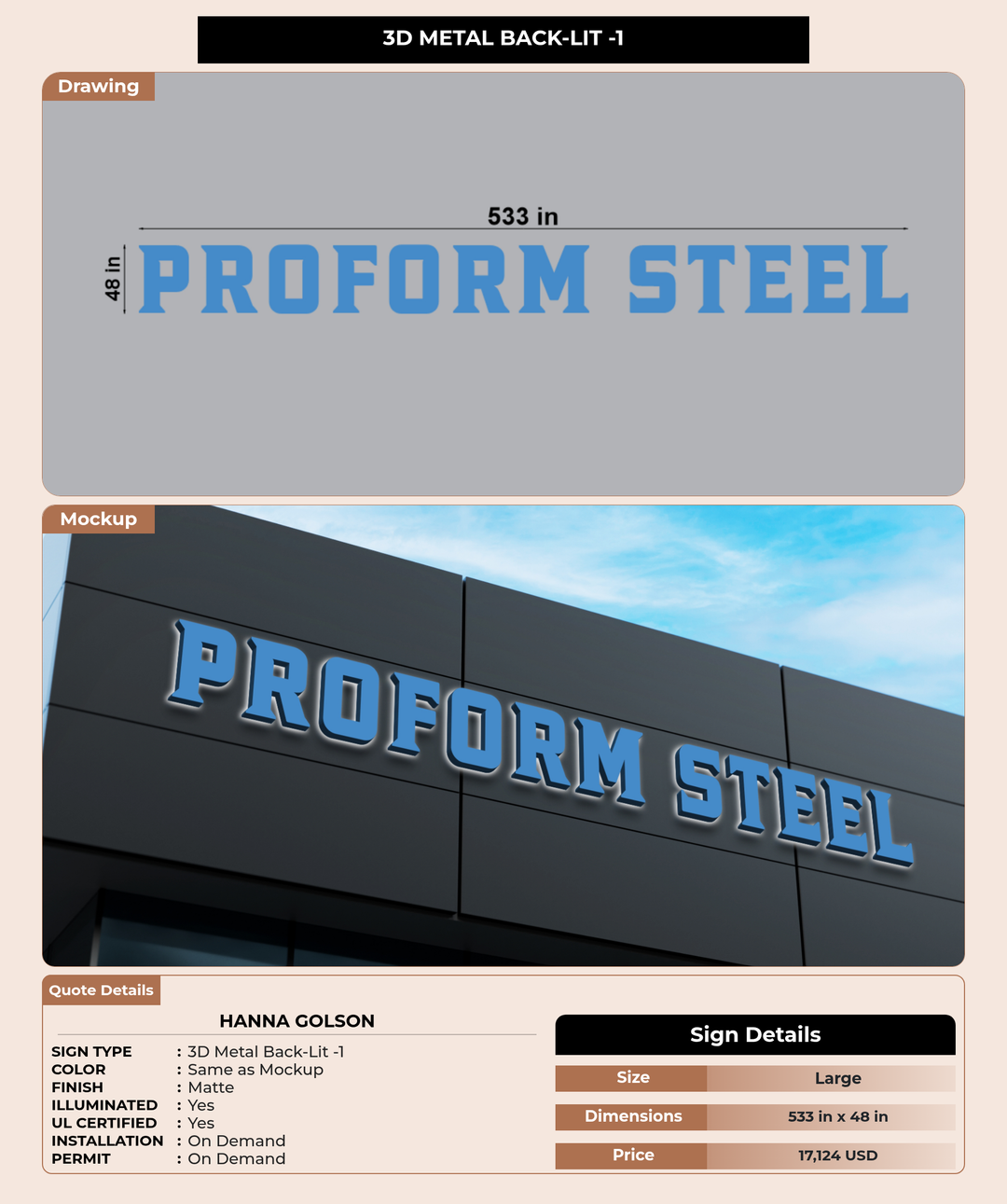 CUSTOM MOCKUP SIGN FOR Hanna Golson
