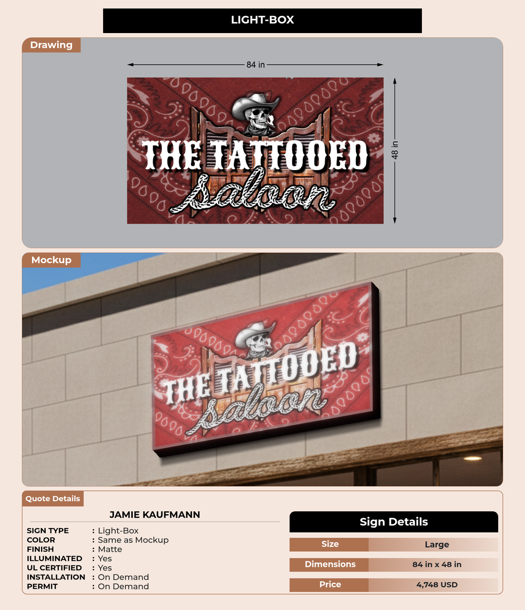 CUSTOM MOCKUP SIGN FOR Jamie Kaufmann
