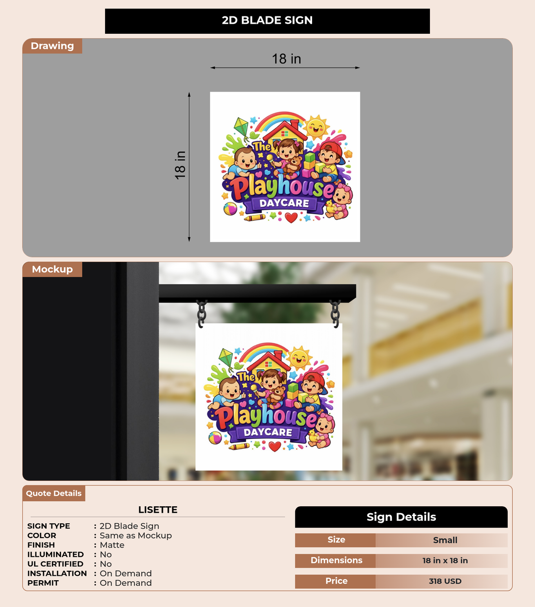CUSTOM MOCKUP SIGN FOR Lisette