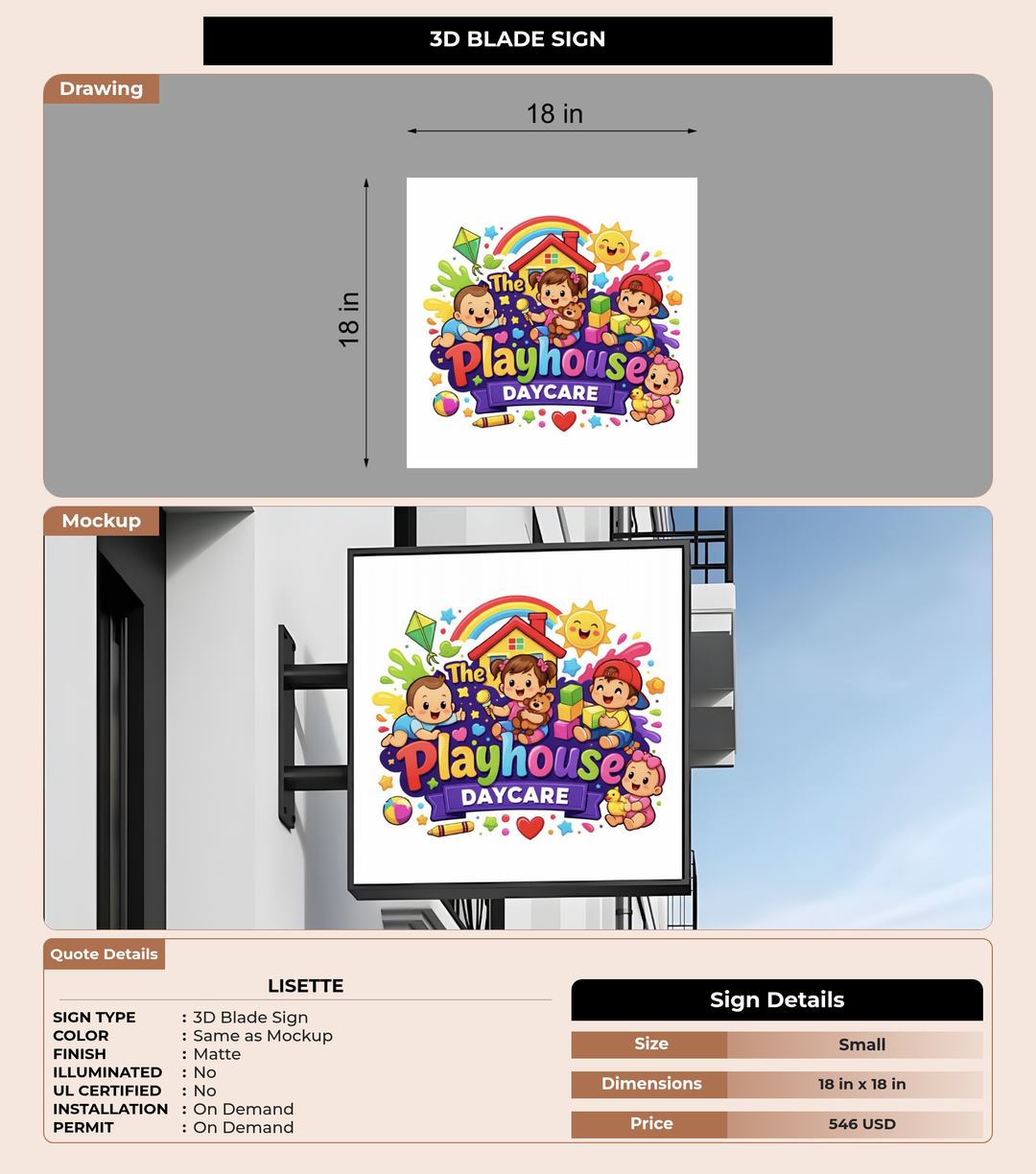 CUSTOM MOCKUP SIGN FOR Lisette