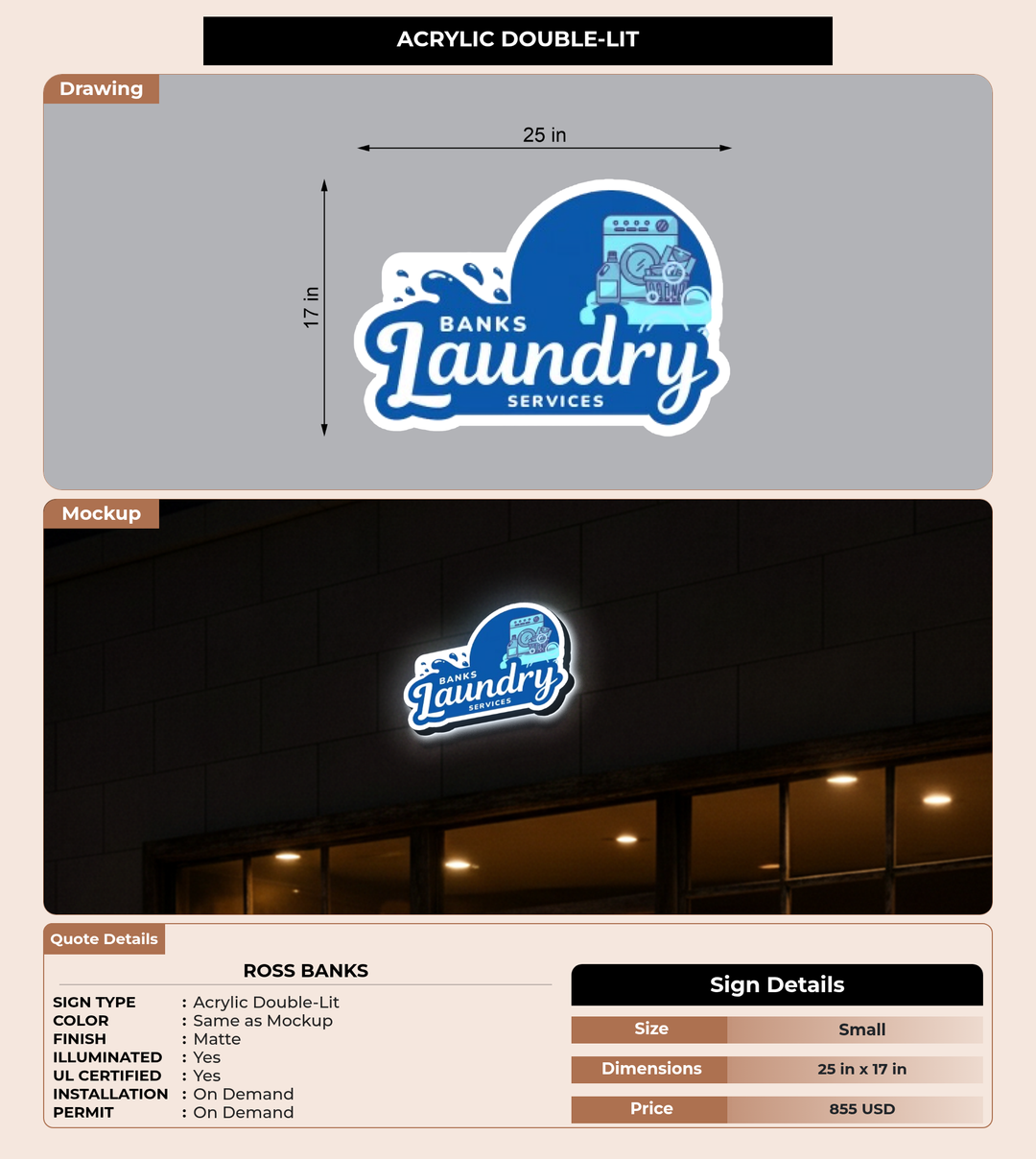 CUSTOM MOCKUP SIGN FOR Ross Banks