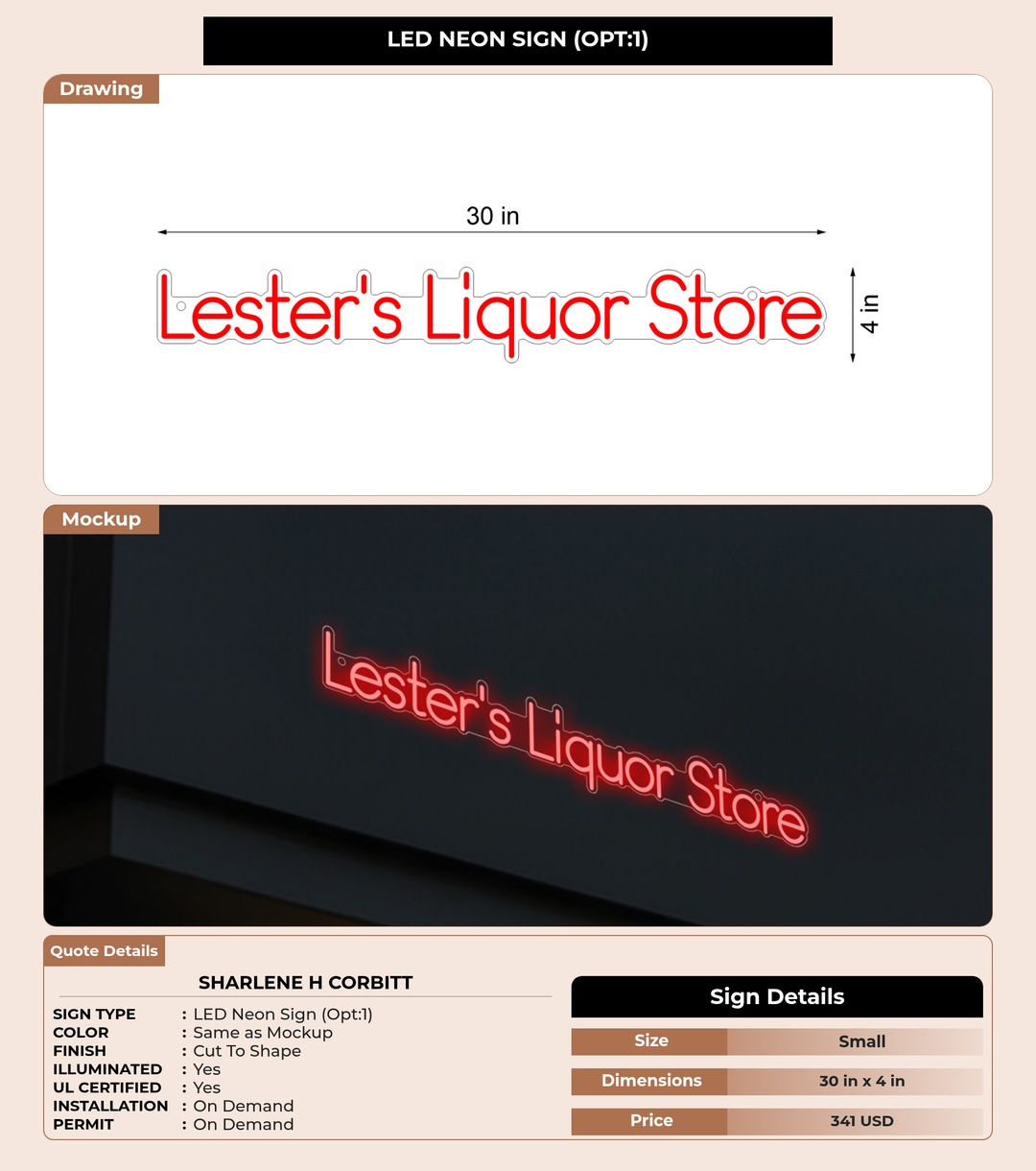 CUSTOM MOCKUP SIGN FOR Sharlene H Corbitt
