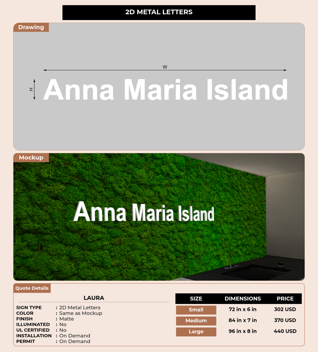 CUSTOM MOCKUP SIGN FOR Laura