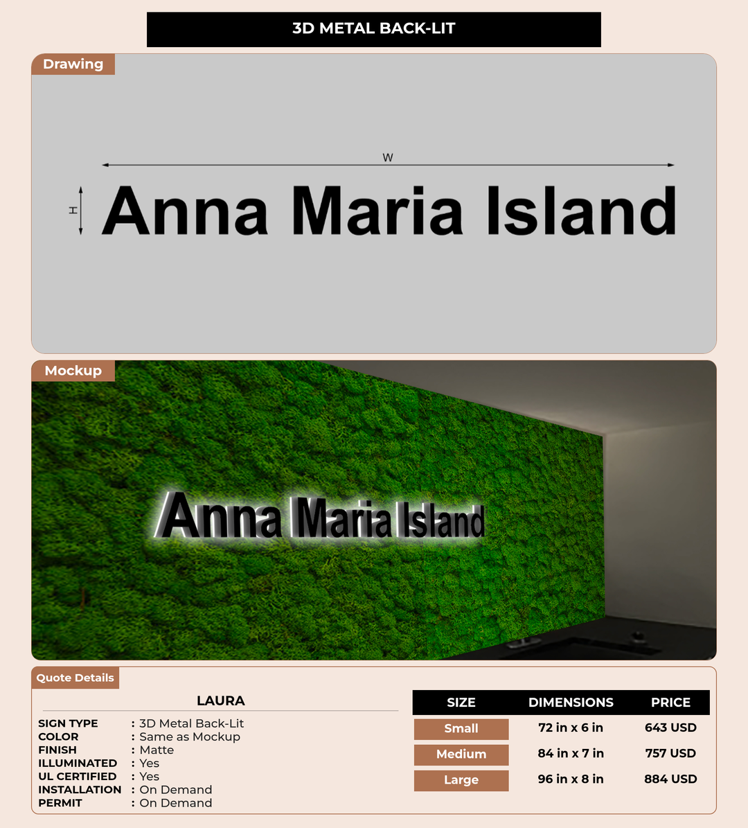 CUSTOM MOCKUP SIGN FOR Laura