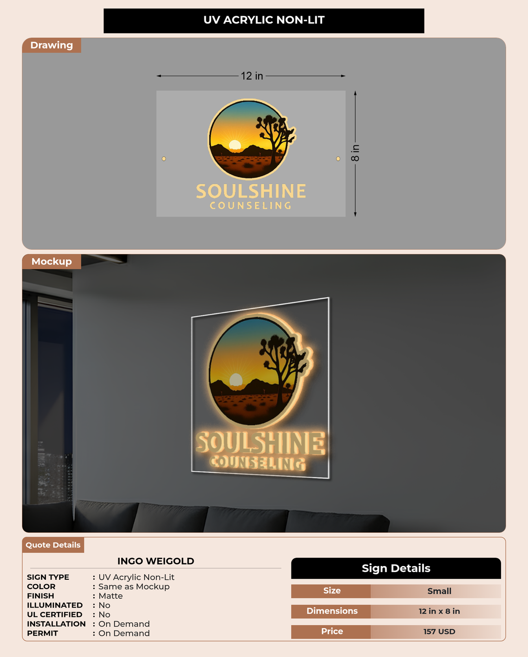 CUSTOM MOCKUP SIGN FOR Ingo Weigold