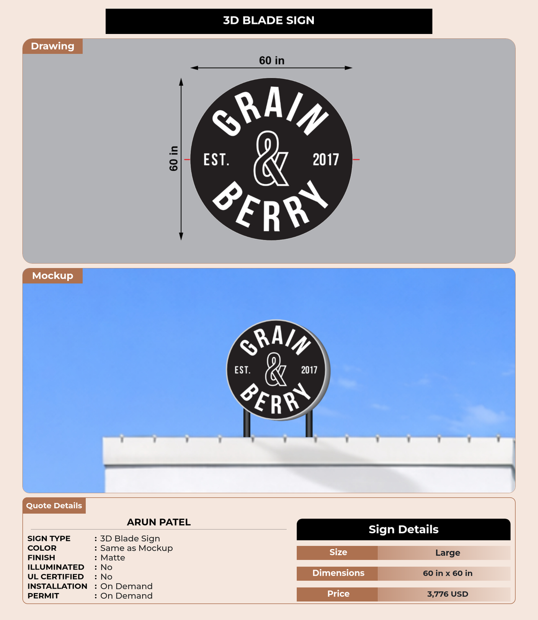 CUSTOM MOCKUP SIGN FOR Arun Patel