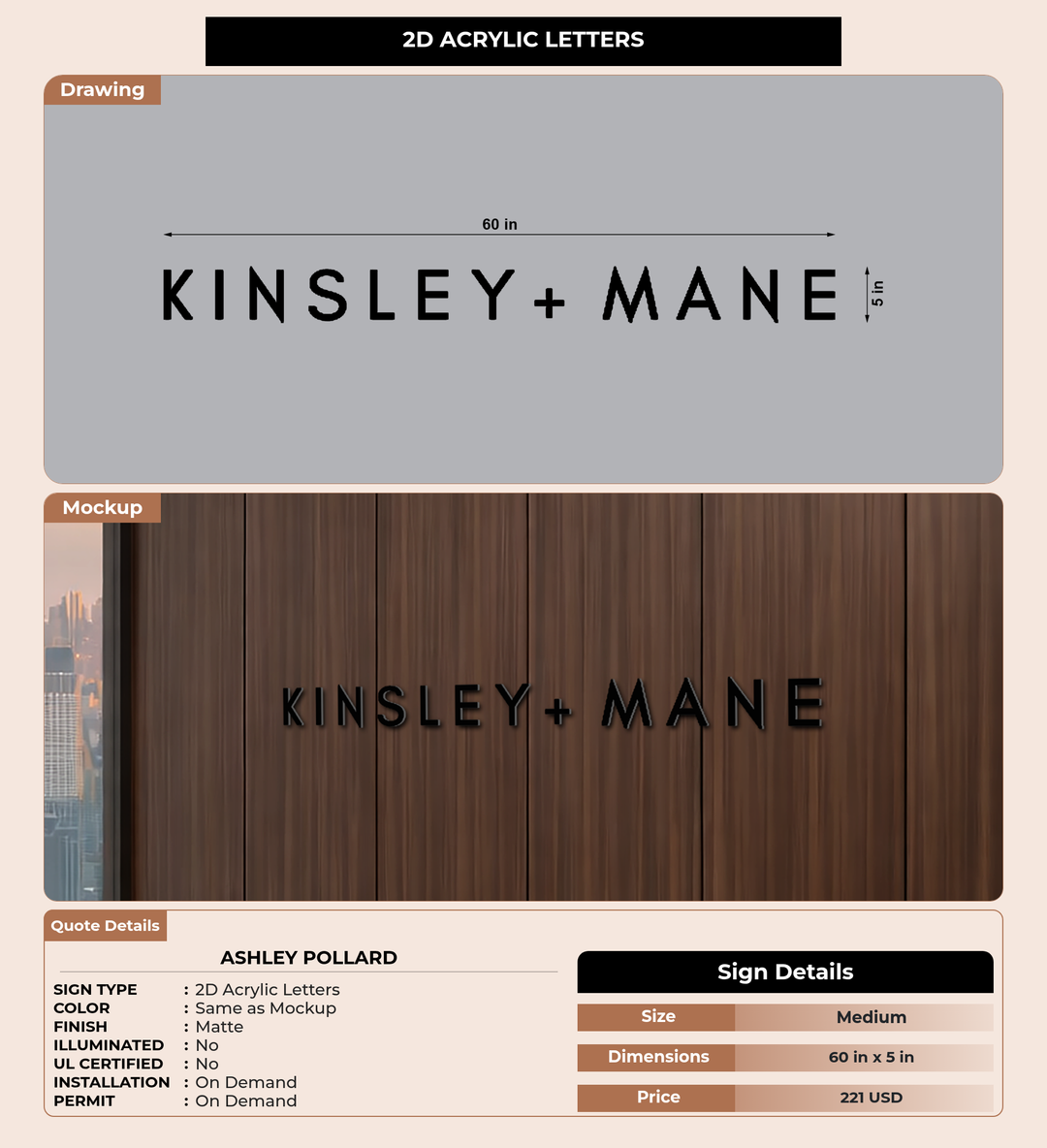 CUSTOM MOCKUP SIGN FOR Ashley Pollard