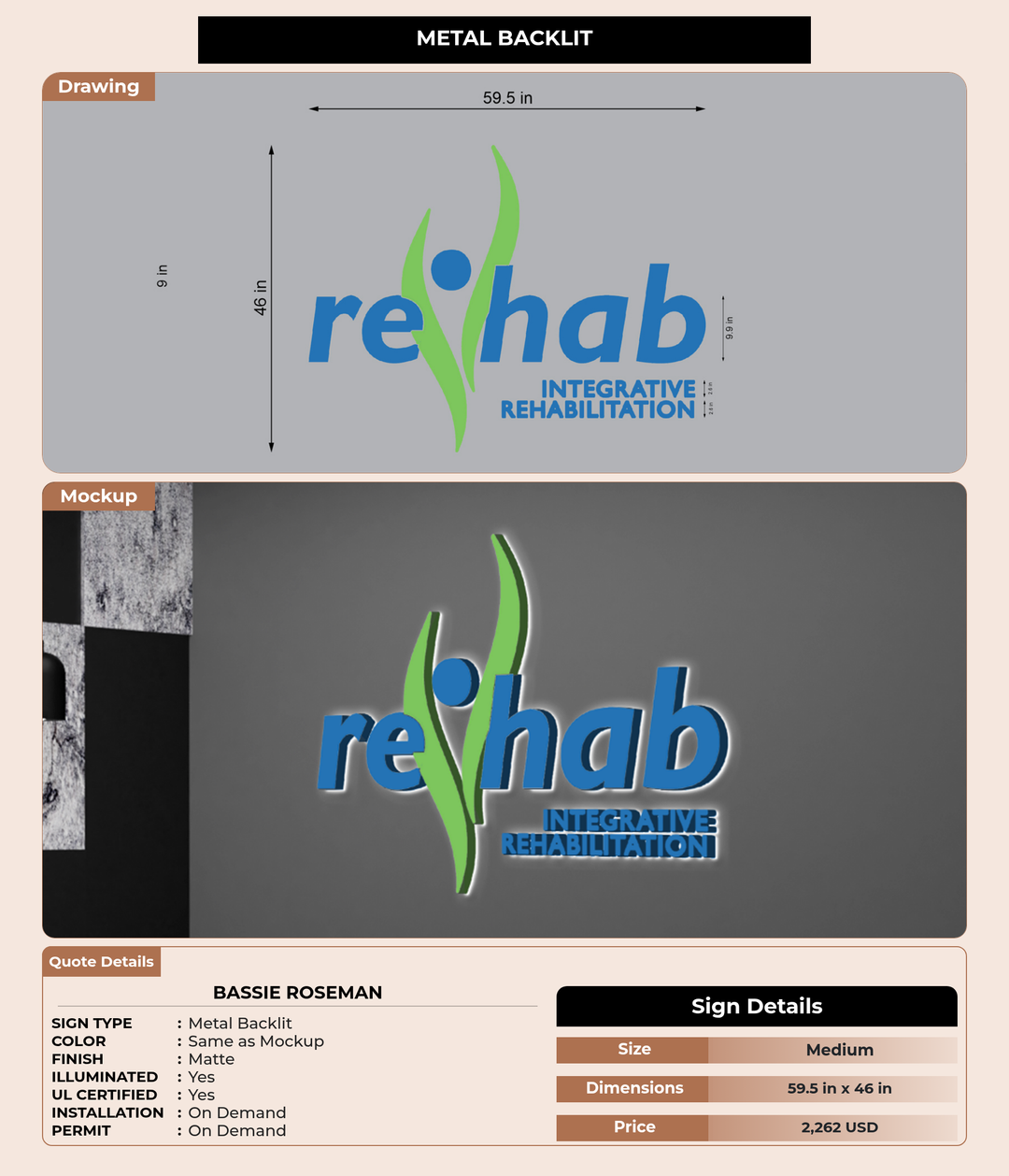 CUSTOM MOCKUP SIGN FOR Bassie Roseman