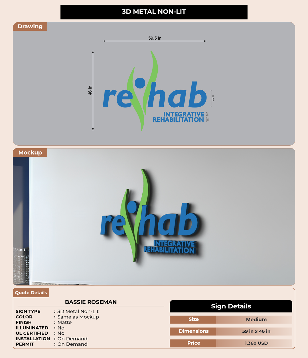 CUSTOM MOCKUP SIGN FOR Bassie Roseman