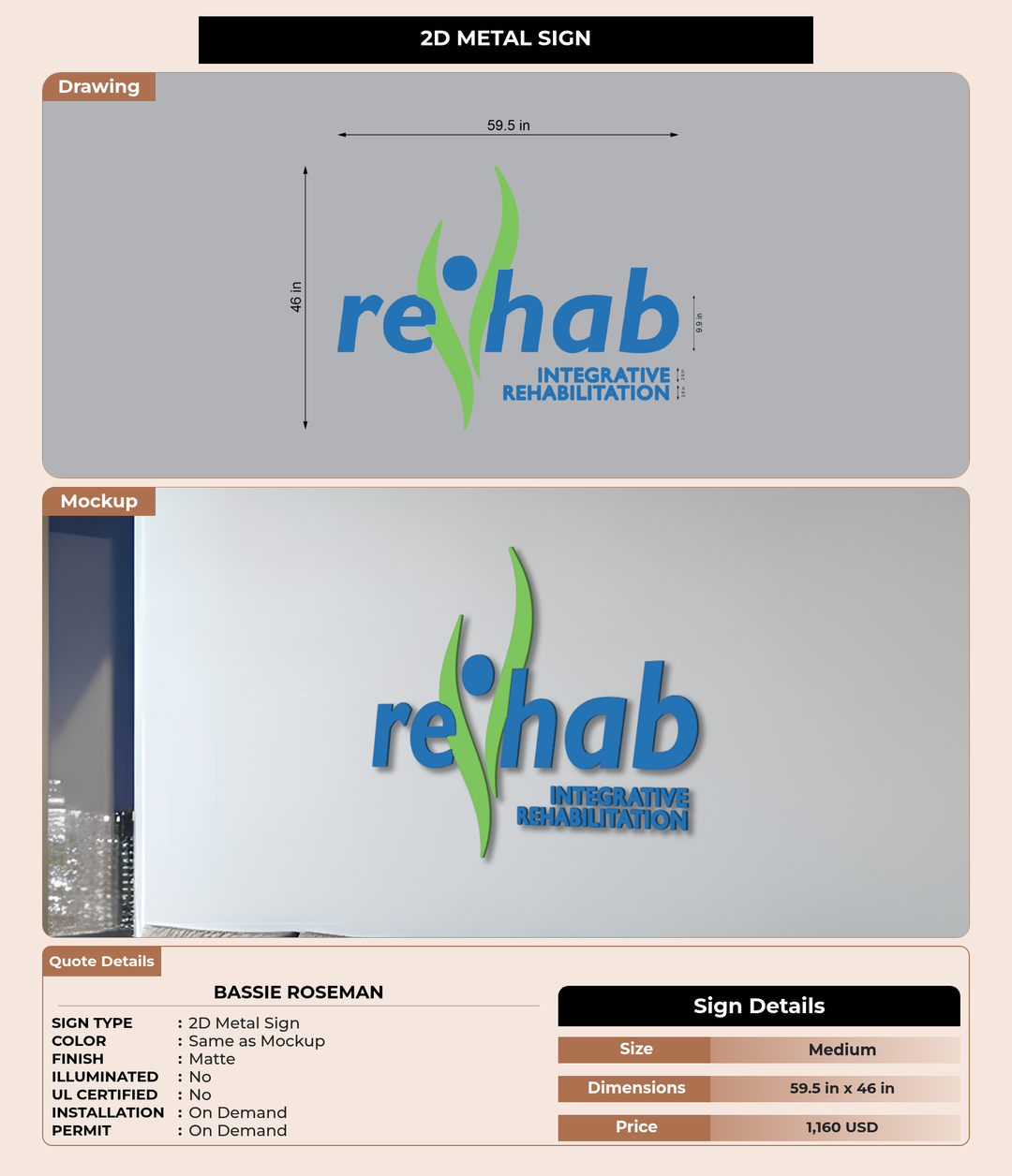 CUSTOM MOCKUP SIGN FOR Bassie Roseman