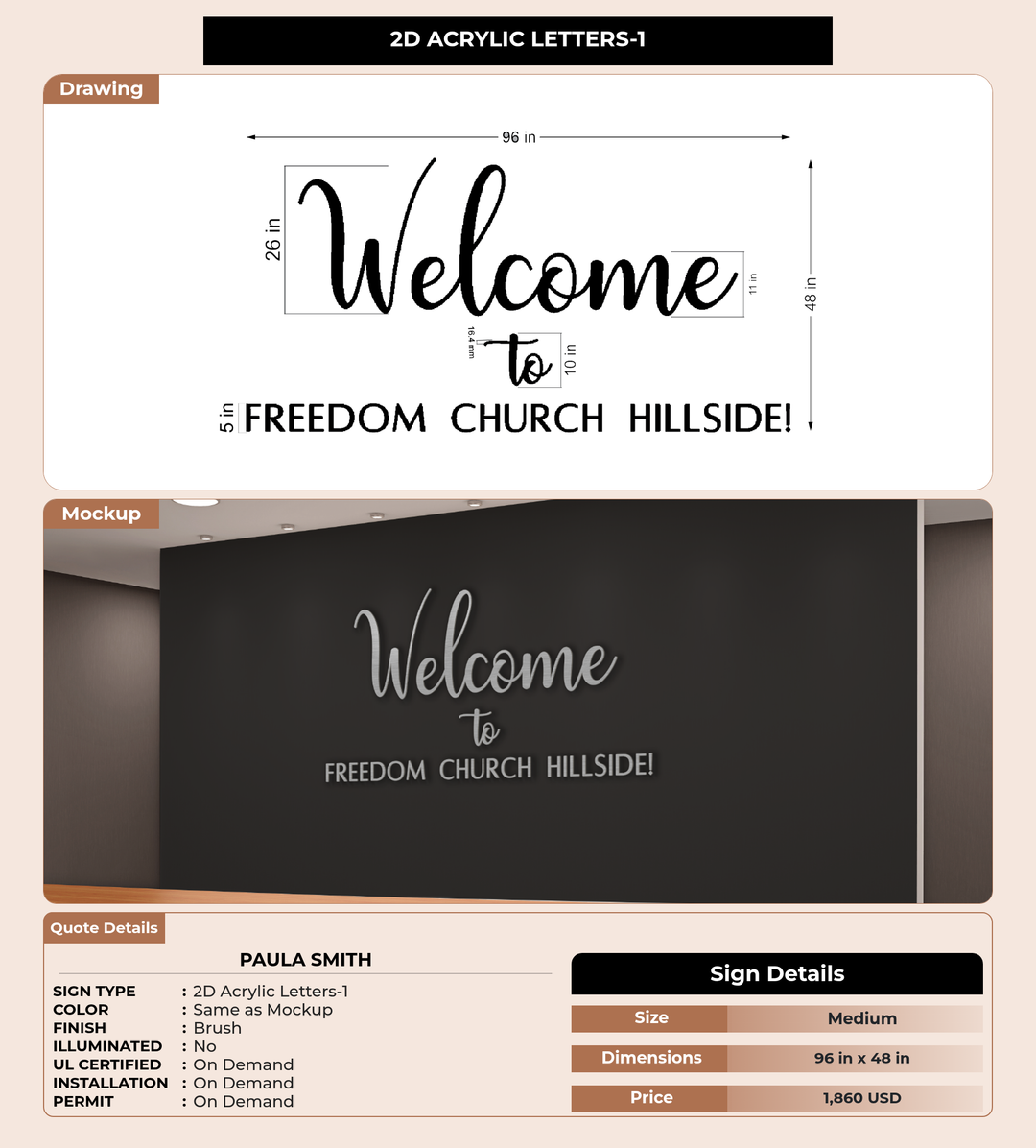 CUSTOM MOCKUP SIGN FOR Paula Smith