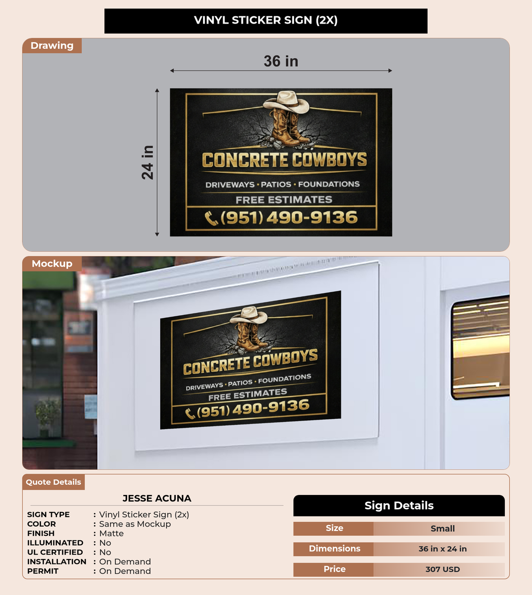 CUSTOM MOCKUP SIGN FOR Jesse Acuna