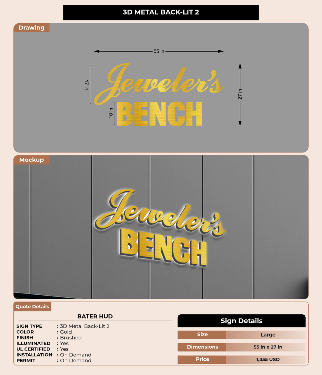 CUSTOM MOCKUP SIGN FOR Bater Hud