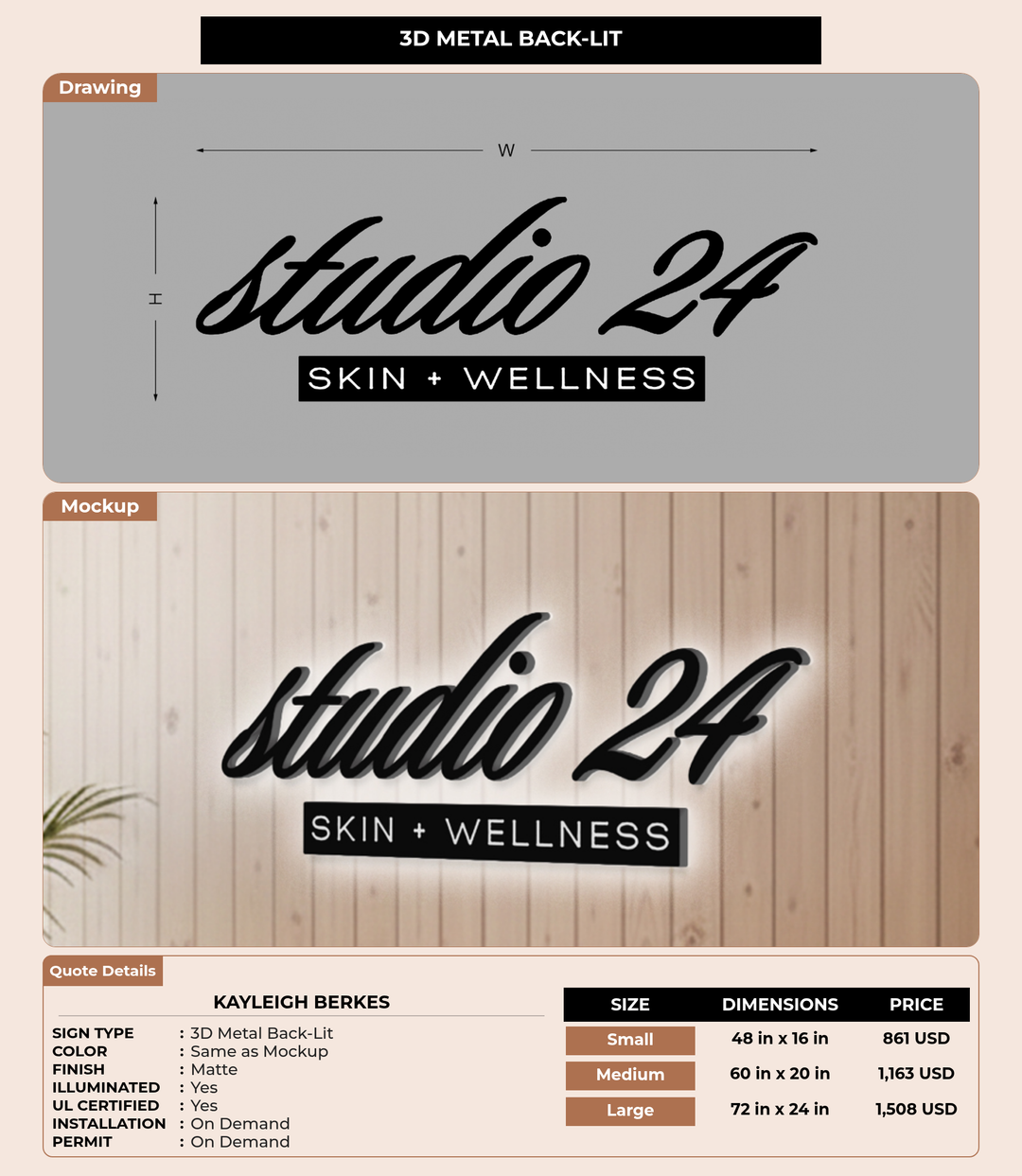 CUSTOM MOCKUP SIGN FOR Kayleigh Berkes