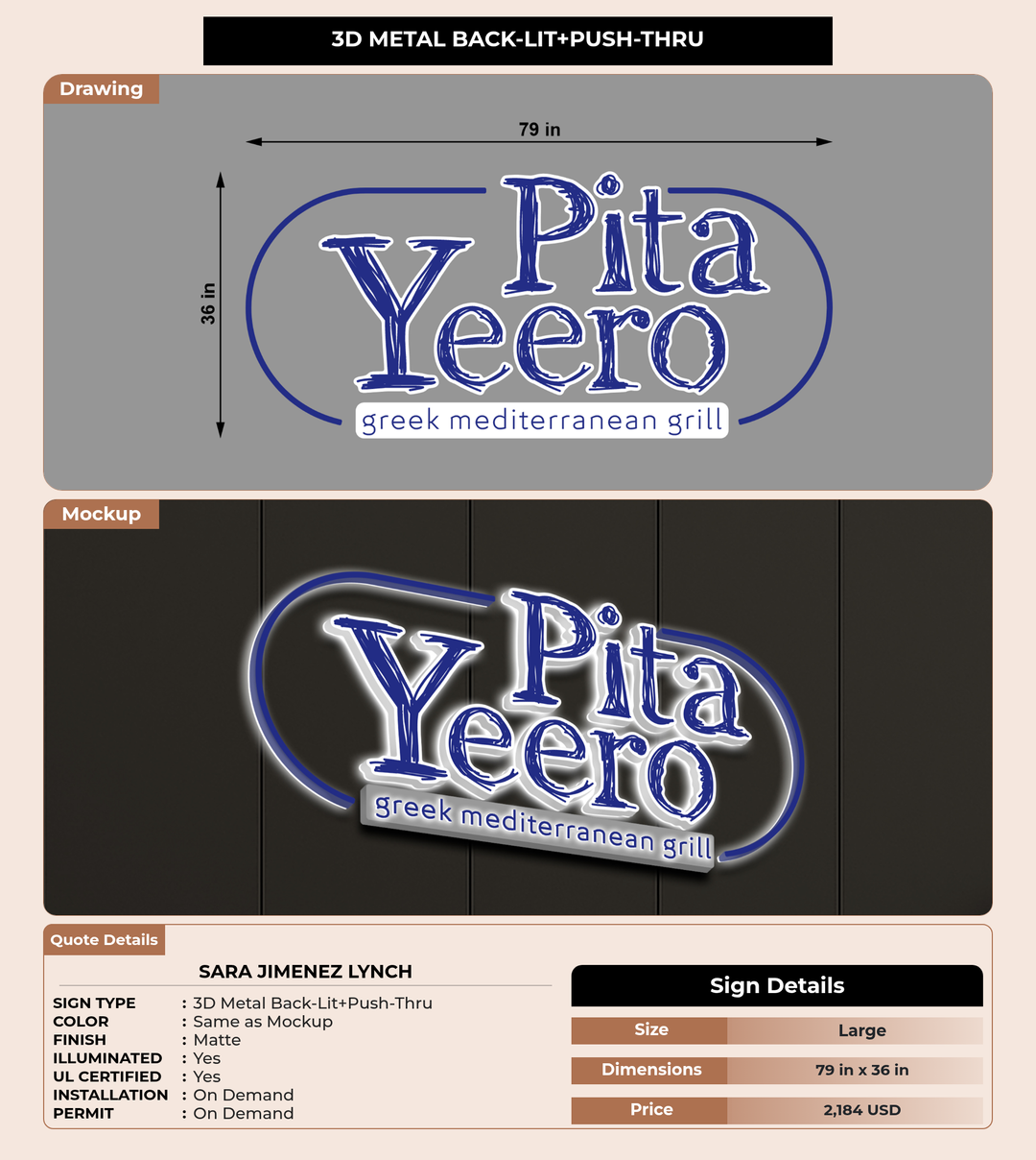 CUSTOM MOCKUP SIGN FOR Sara Jimenez Lynch