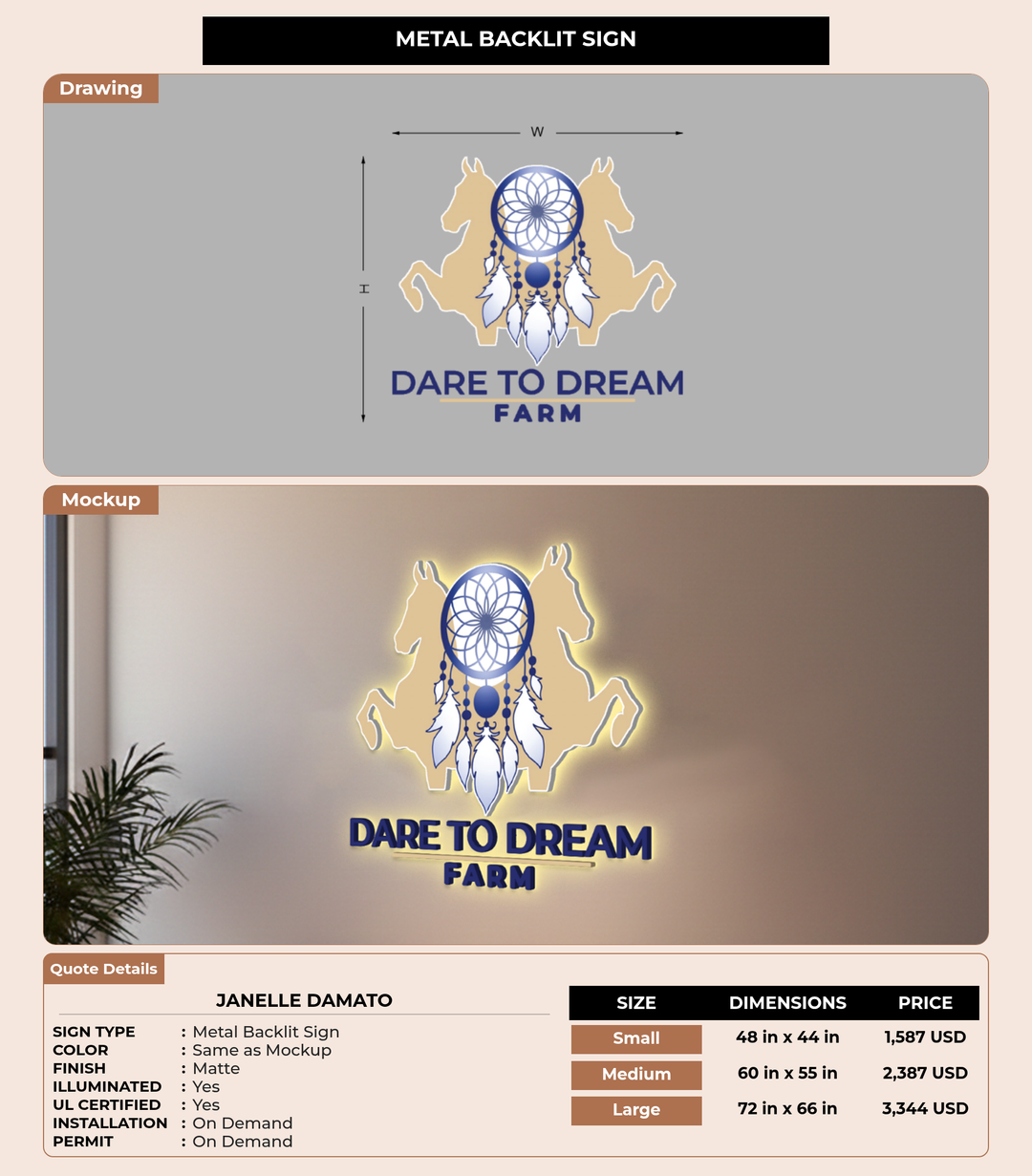 CUSTOM MOCKUP SIGN FOR Janelle Damato