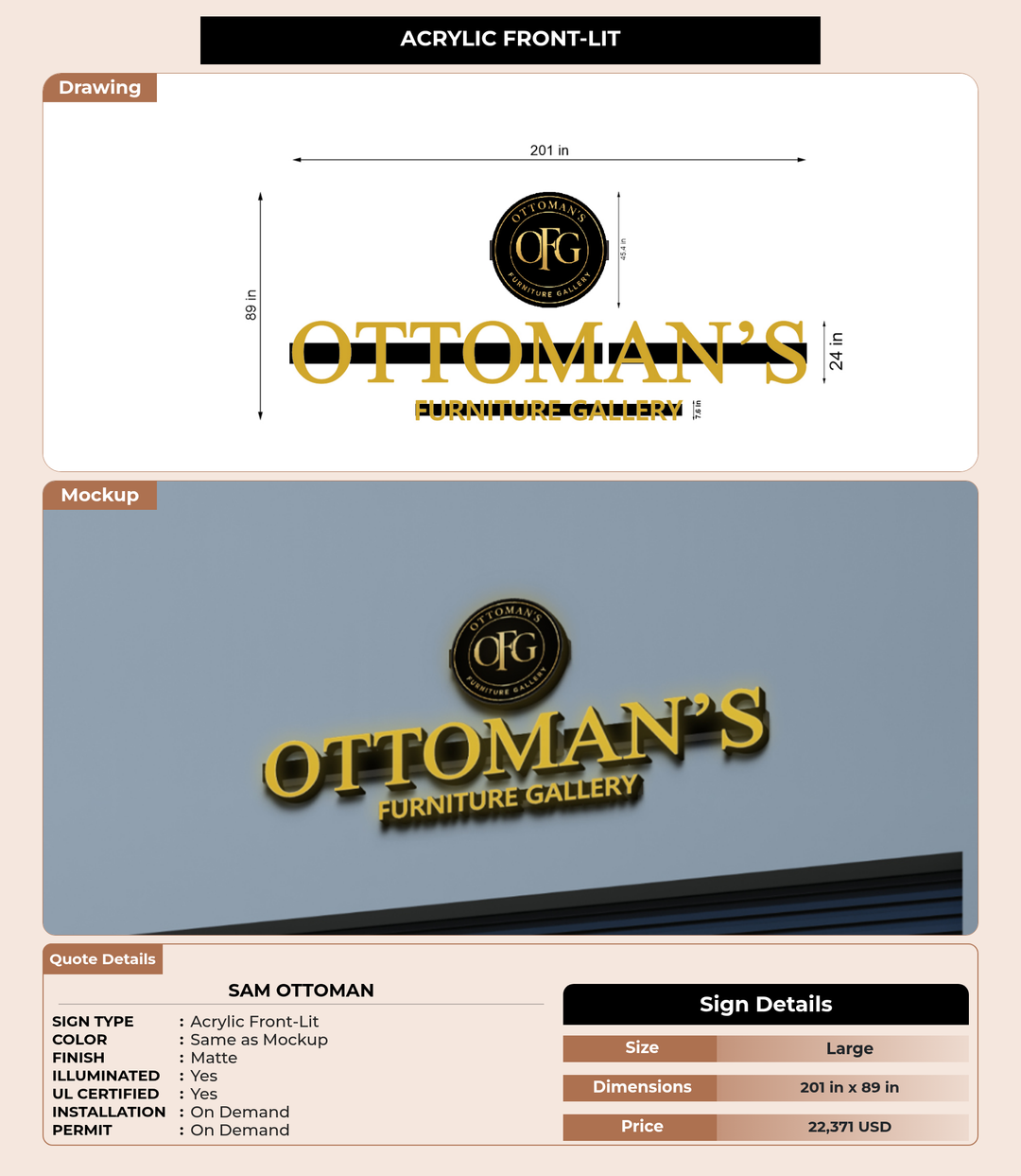 CUSTOM MOCKUP SIGN FOR Sam Ottoman