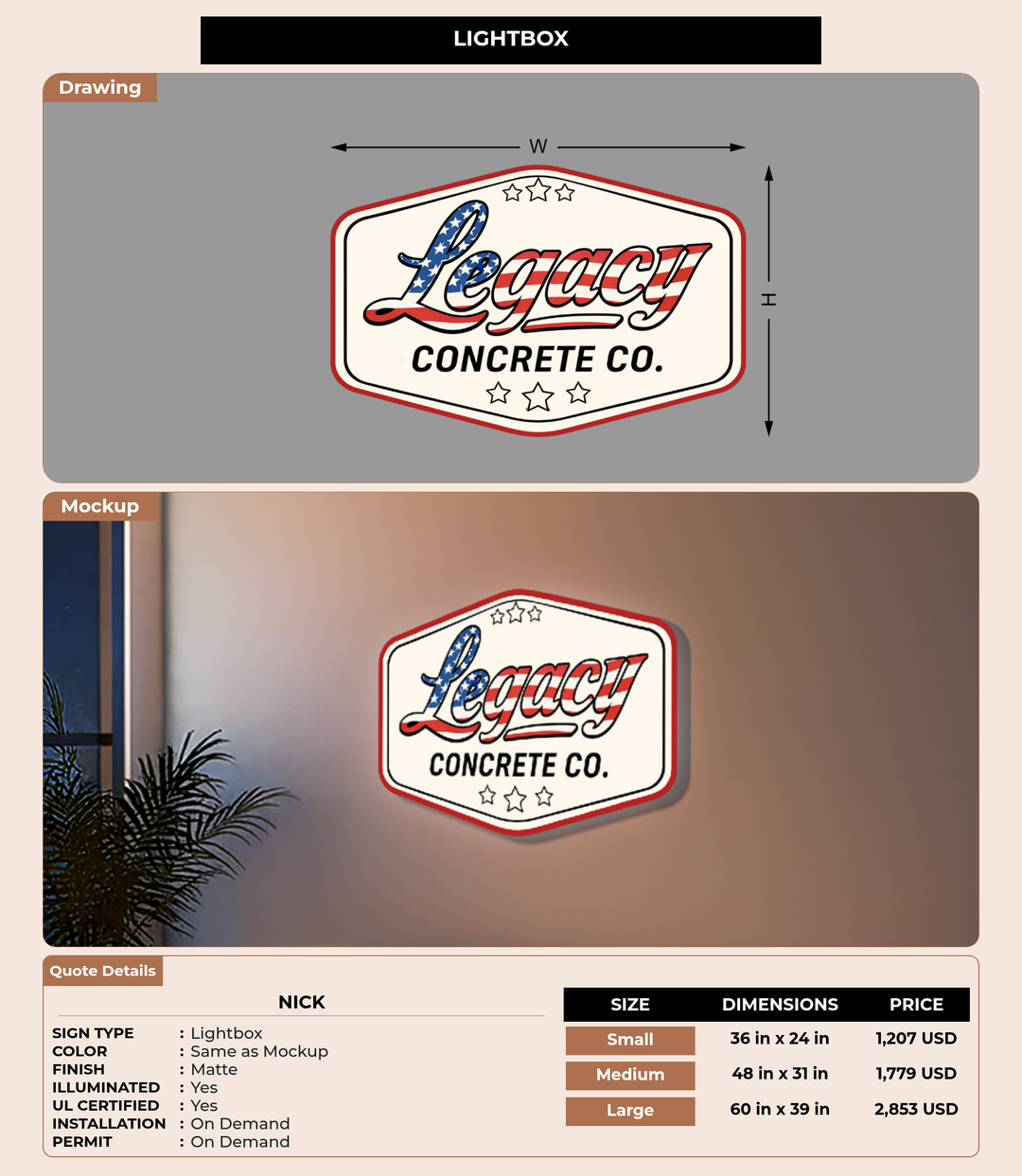CUSTOM MOCKUP SIGN FOR Nick