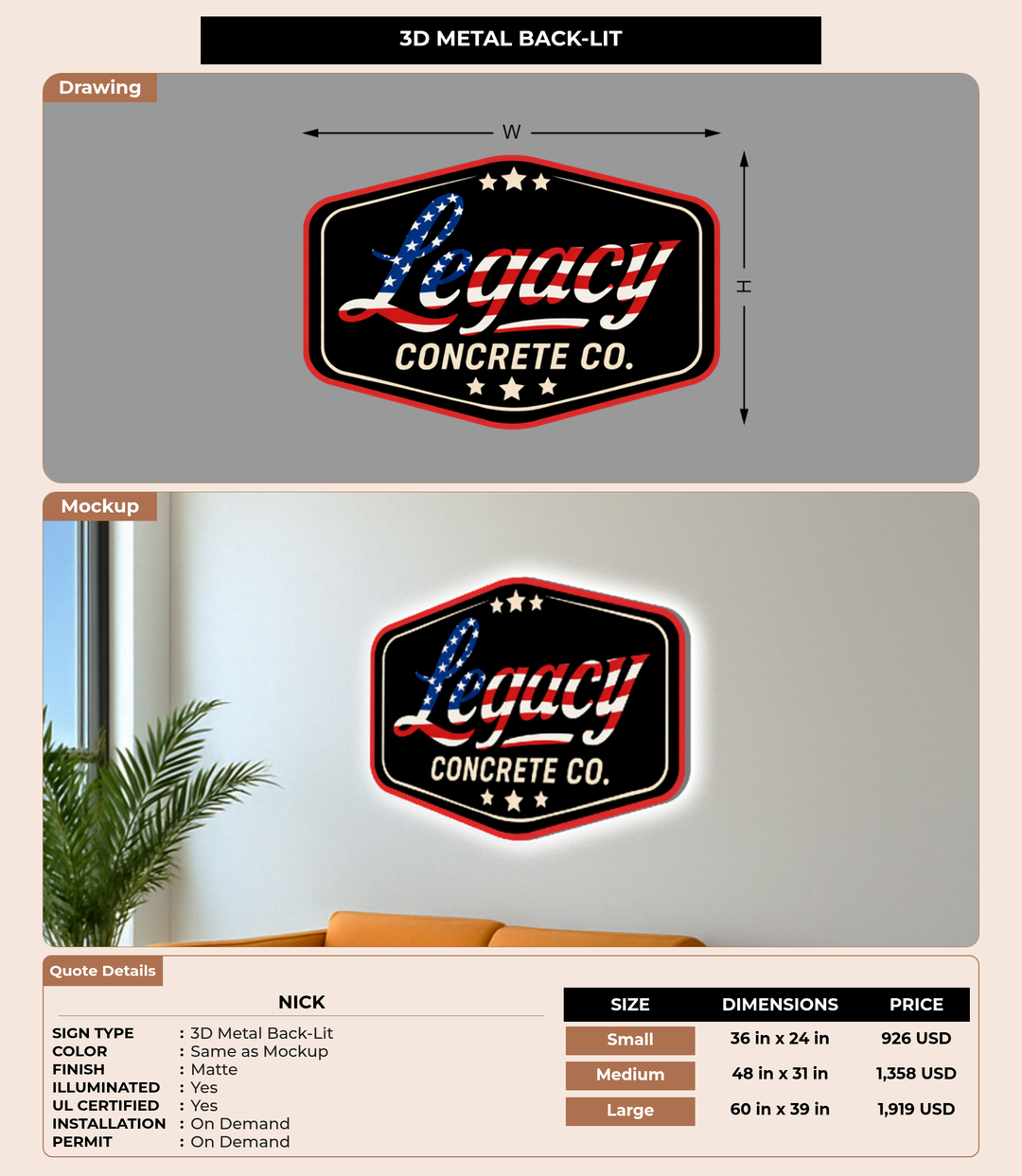 CUSTOM MOCKUP SIGN FOR Nick