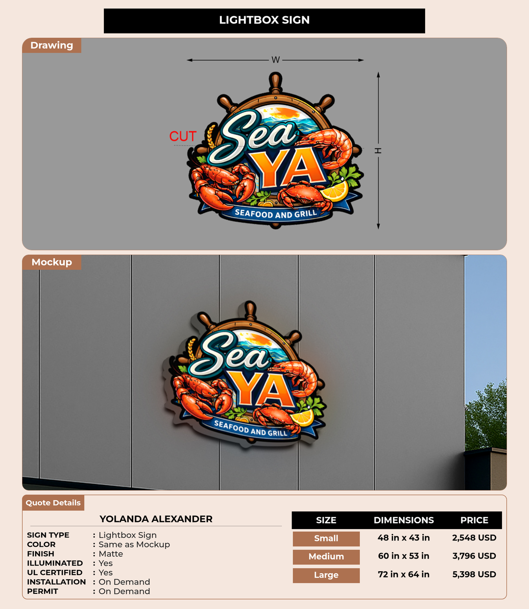 CUSTOM MOCKUP SIGN FOR Yolanda Alexander