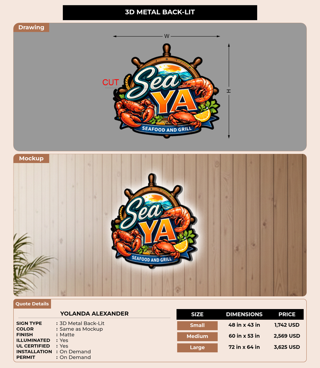 CUSTOM MOCKUP SIGN FOR Yolanda Alexander