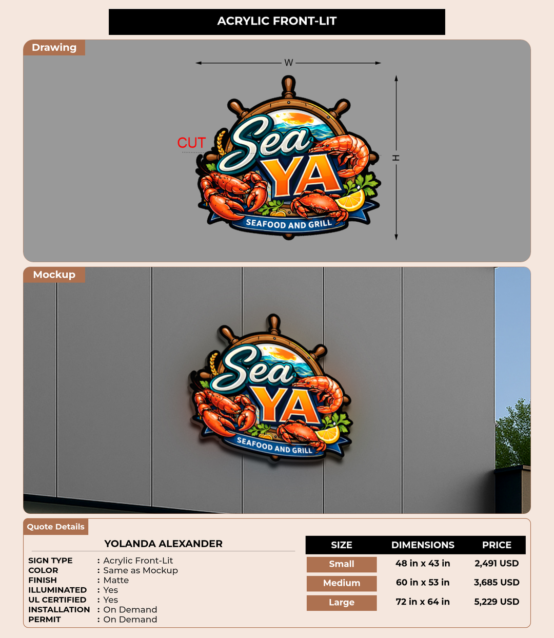 CUSTOM MOCKUP SIGN FOR Yolanda Alexander