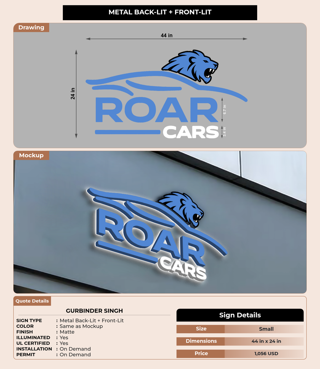 CUSTOM MOCKUP SIGN FOR Gurbinder Singh