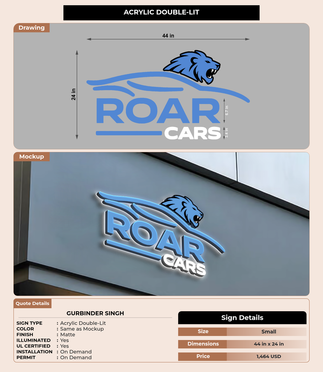 CUSTOM MOCKUP SIGN FOR Gurbinder Singh