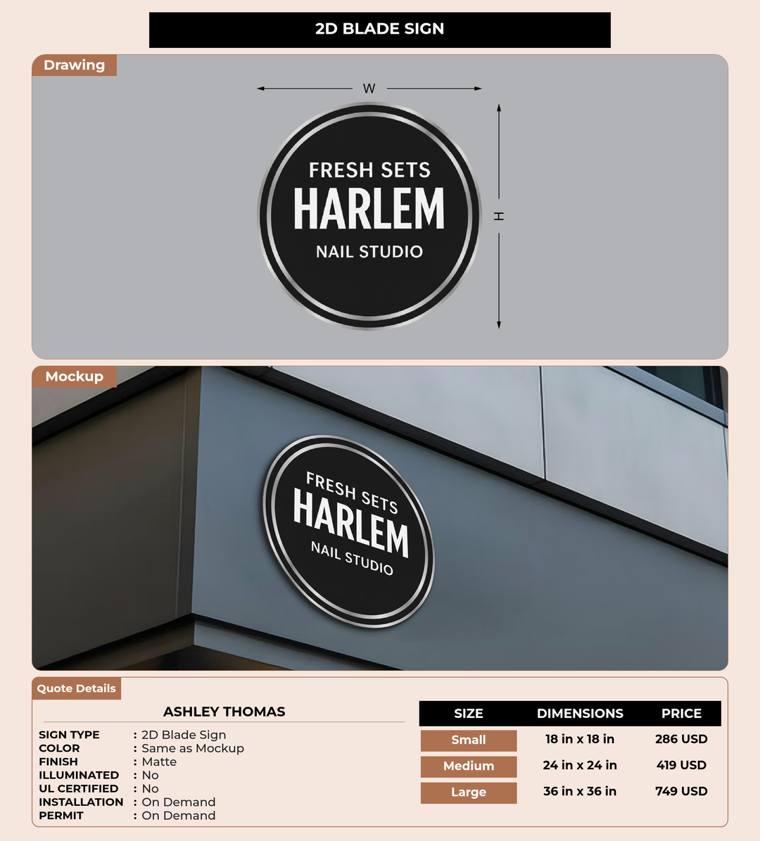CUSTOM MOCKUP SIGN FOR Ashley Thomas