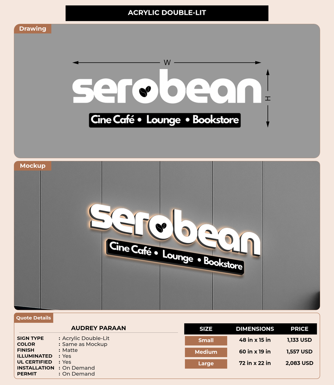 CUSTOM MOCKUP SIGN FOR Audrey Paraan