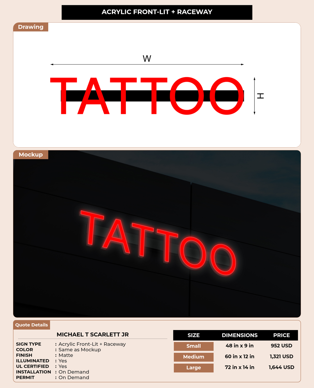 CUSTOM MOCKUP SIGN FOR Michael T Scarlett Jr