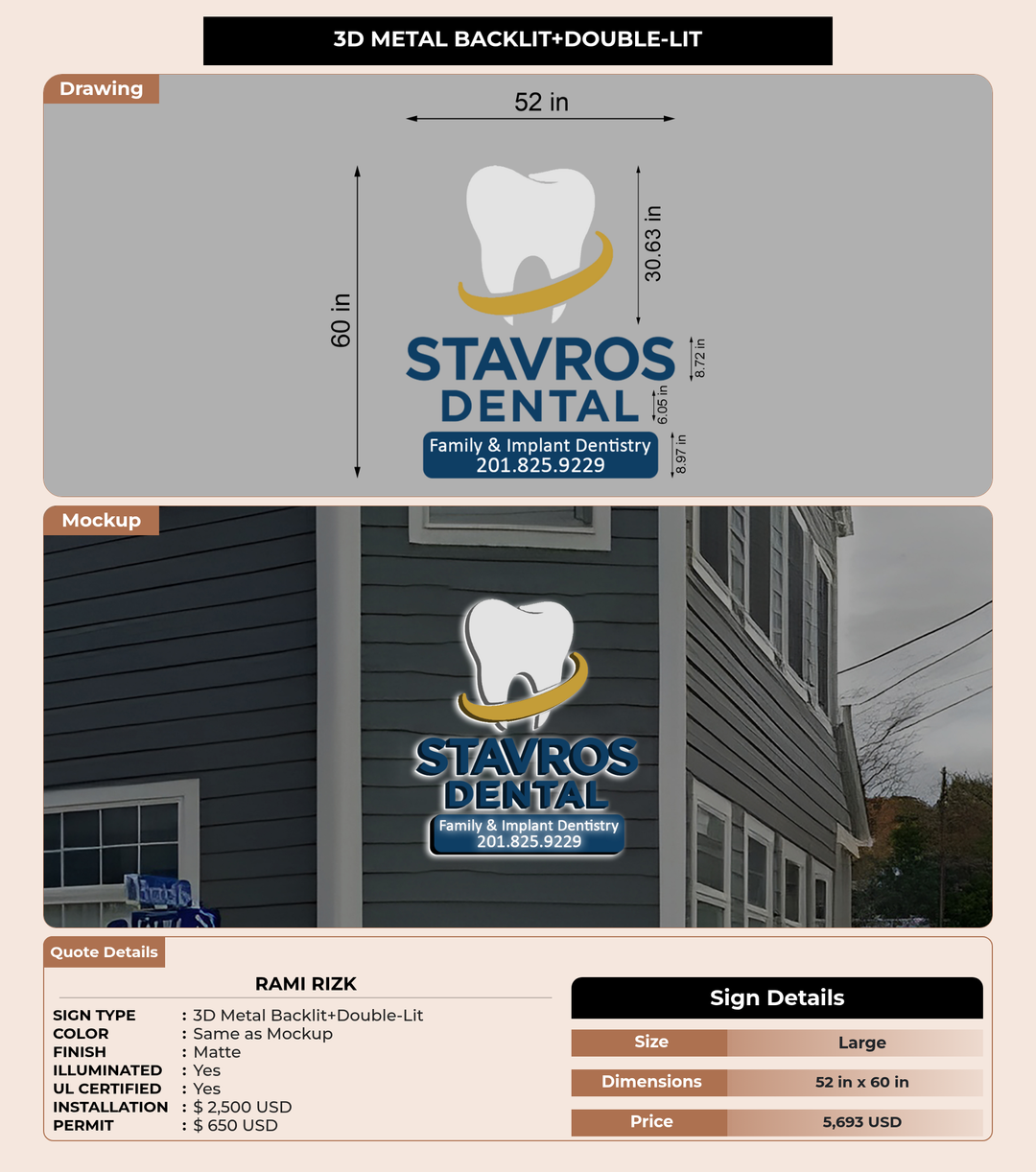 CUSTOM MOCKUP SIGN FOR RAMI RIZK