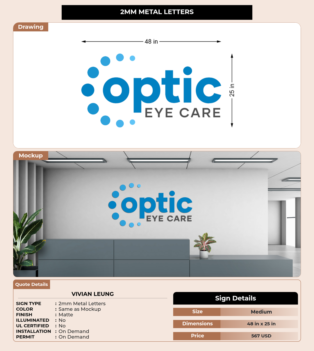 CUSTOM MOCKUP SIGN FOR Vivian Leung