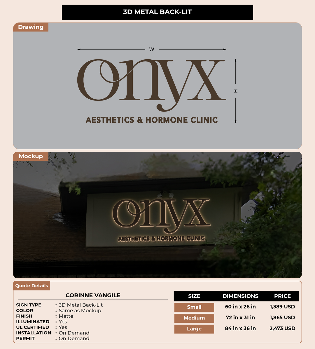 CUSTOM MOCKUP SIGN FOR Corinne Vangile