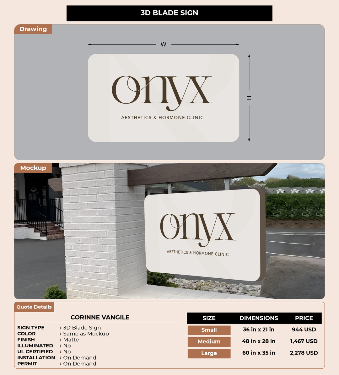 CUSTOM MOCKUP SIGN FOR Corinne Vangile