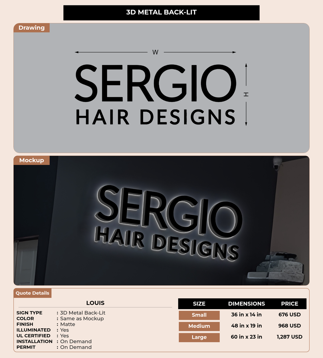 CUSTOM MOCKUP SIGN FOR Louis