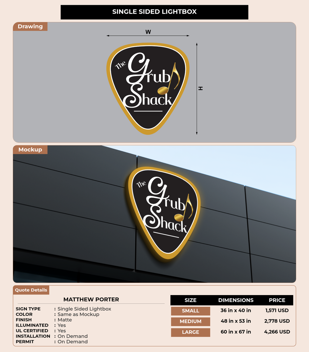 CUSTOM MOCKUP SIGN FOR Matthew Porter