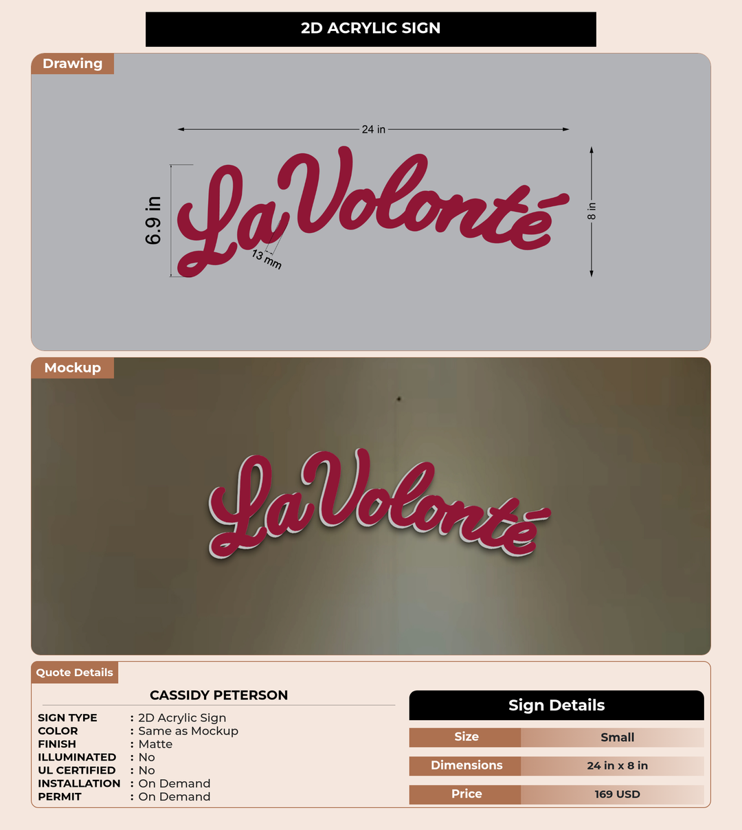 CUSTOM MOCKUP SIGN FOR Cassidy Peterson