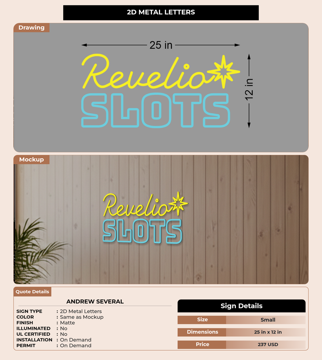 CUSTOM MOCKUP SIGN FOR Andrew Several