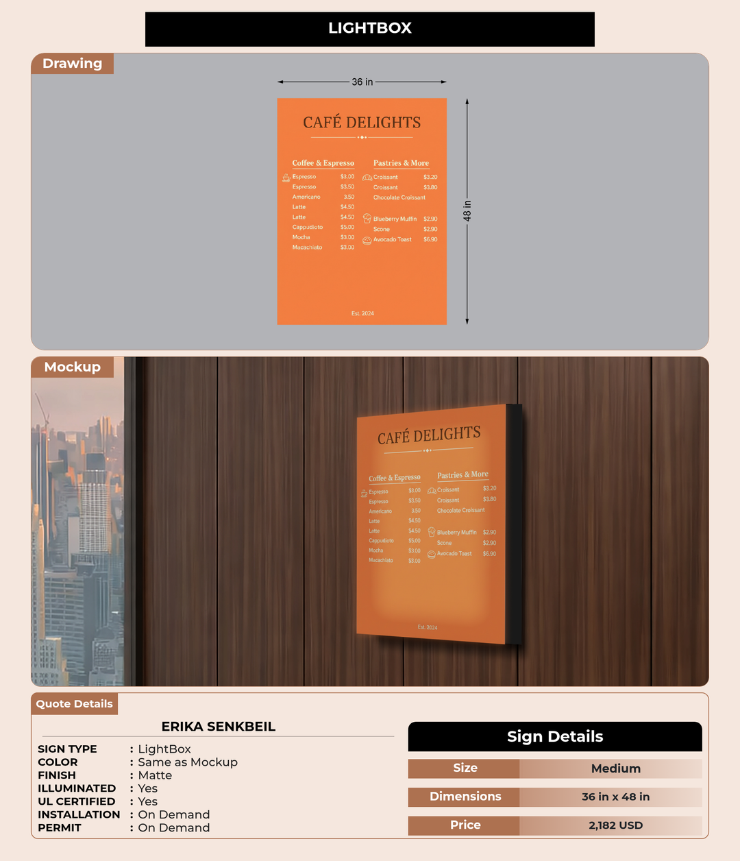CUSTOM MOCKUP SIGN FOR erika senkbeil
