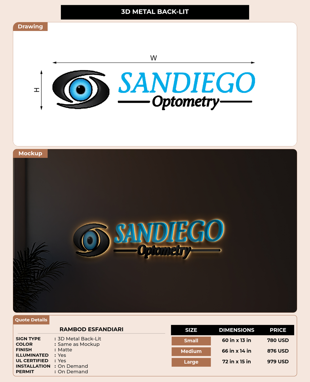 CUSTOM MOCKUP SIGN FOR Rambod Esfandiari