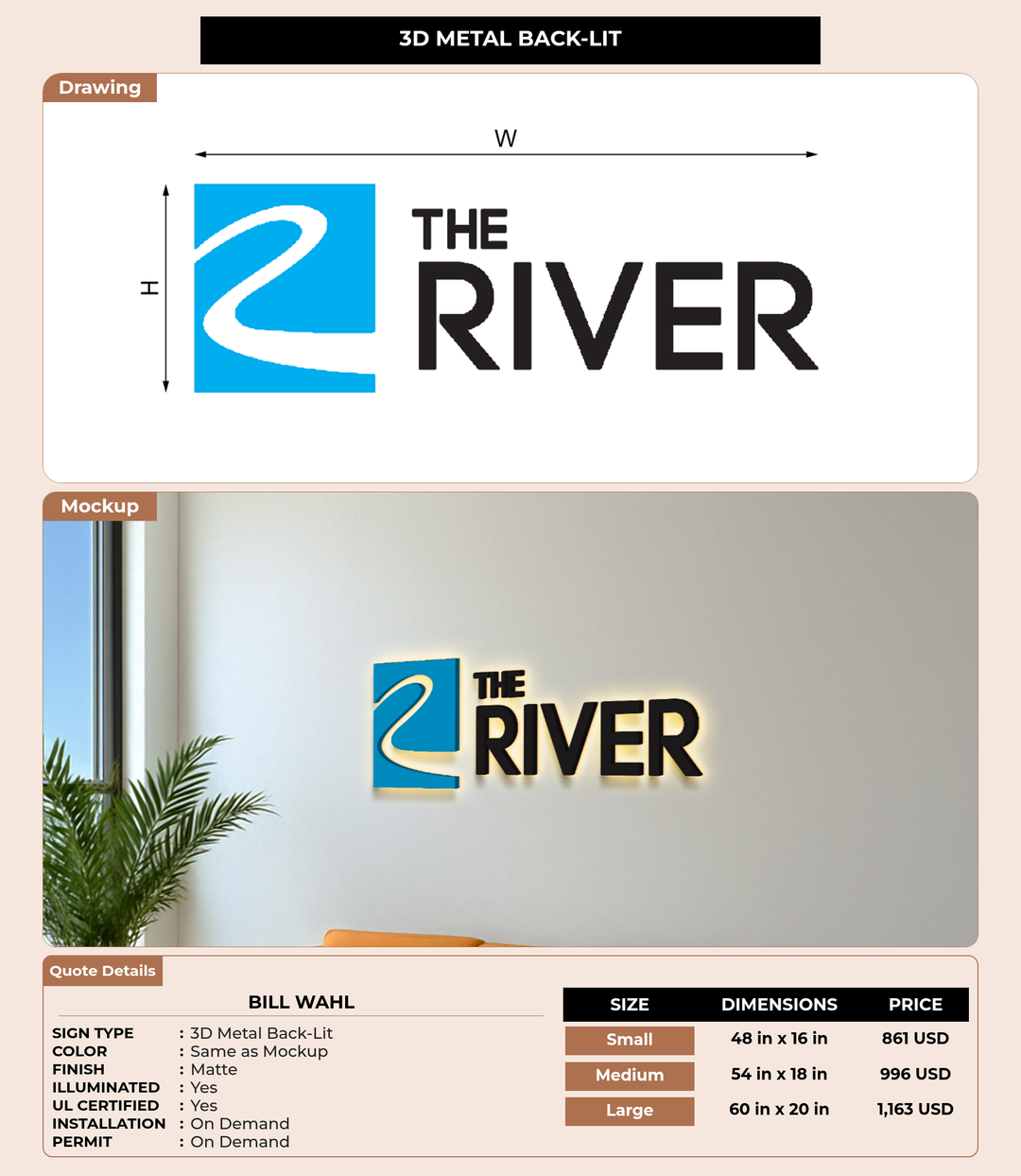CUSTOM MOCKUP SIGN FOR Bill Wahl